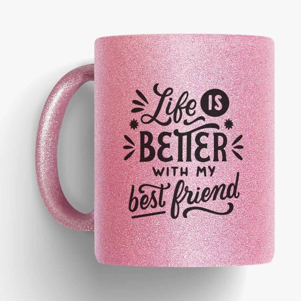 Tasse à paillettes personnalisée avec un prénom - meilleure amie