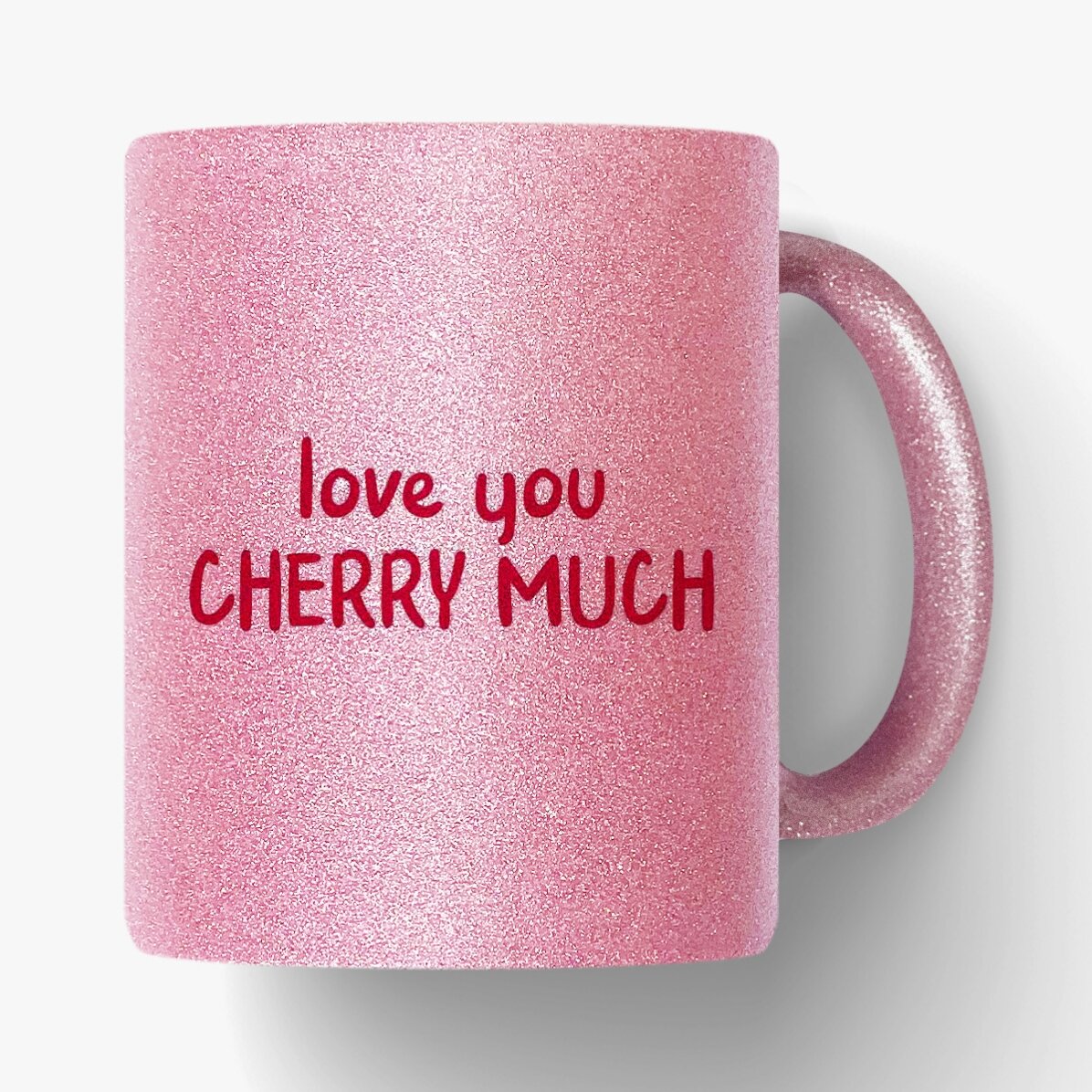 Personalised glitter mug with text - Cherry