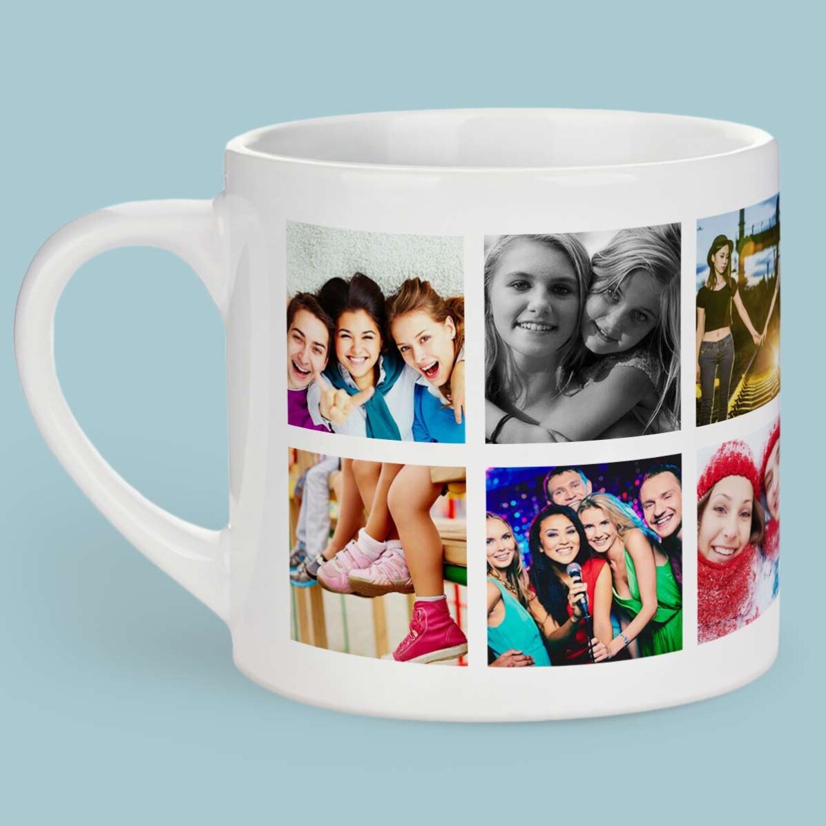 Tasse à espresso personnalisée avec 12 photos