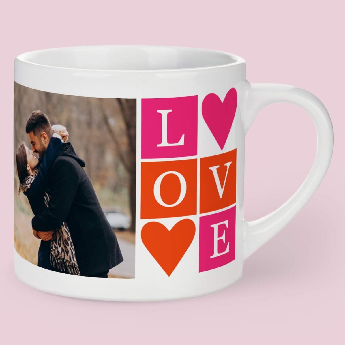 Tasse à espresso personnalisée avec 2 photos - LOVE