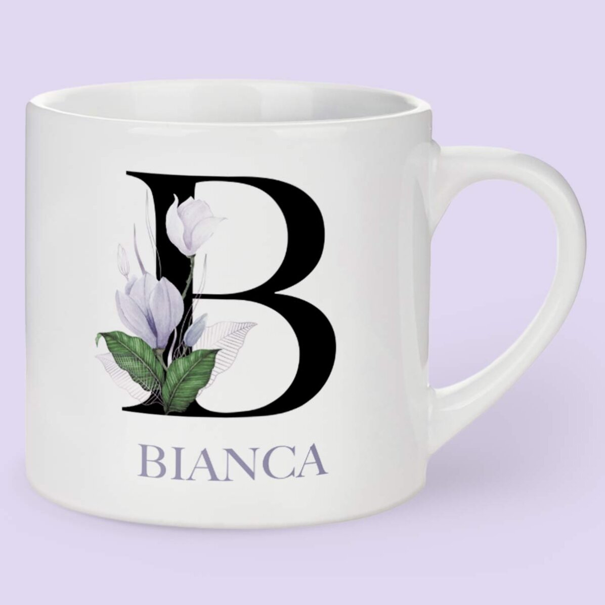 Tasse à espresso personnalisée avec une initiale et un prénom