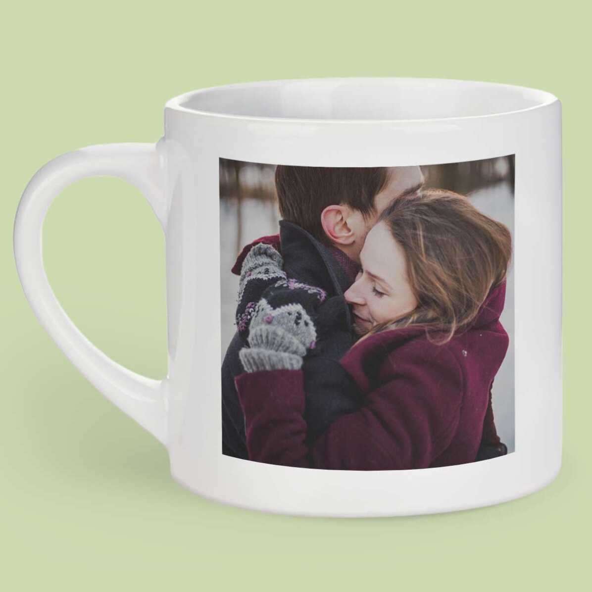 Tasse à expresso personnalisée avec une photo et un texte