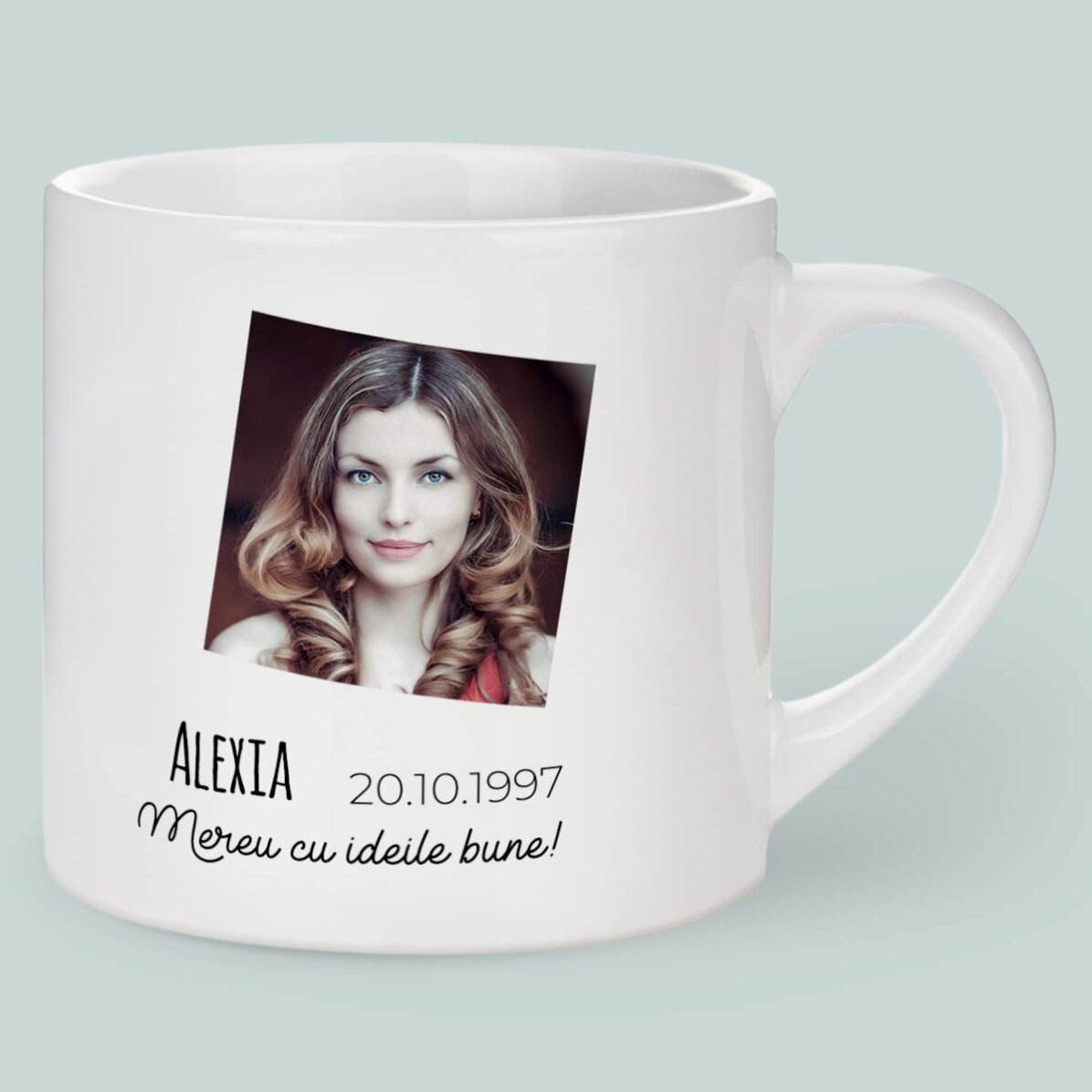 Tasse à expresso personnalisée avec photo et texte - Signe du zodiaque : Balance