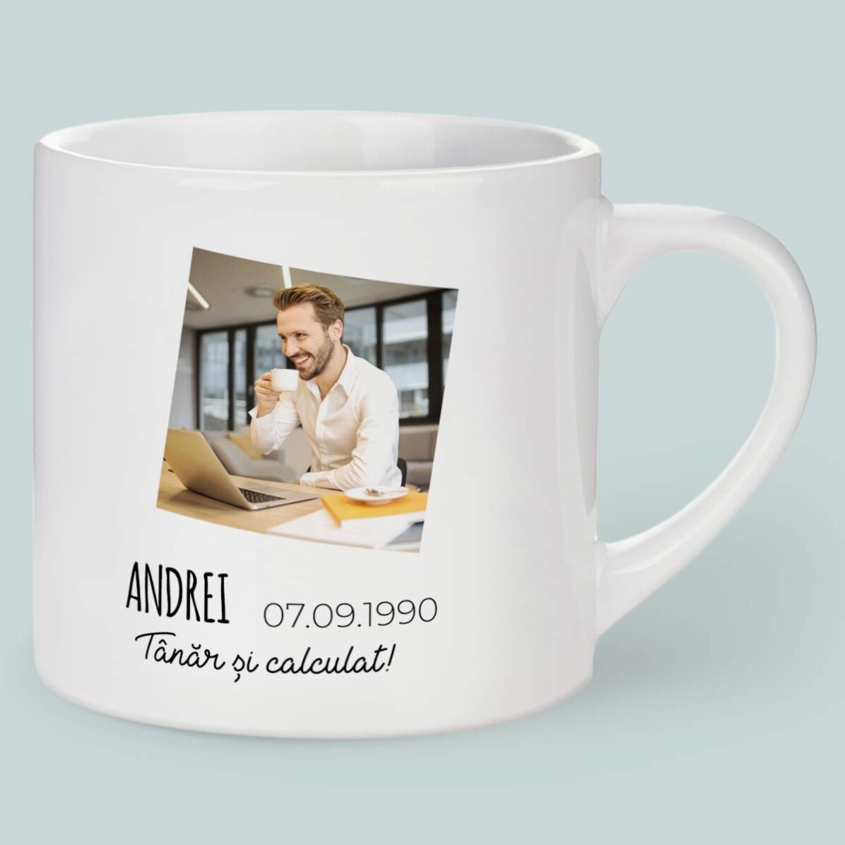 Tasse à expresso personnalisée avec photo et texte - Signe de la Vierge
