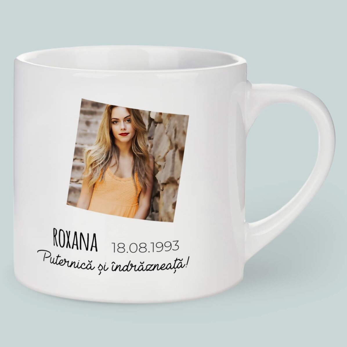 Tasse à espresso personnalisée avec photo et texte - Signe du Lion