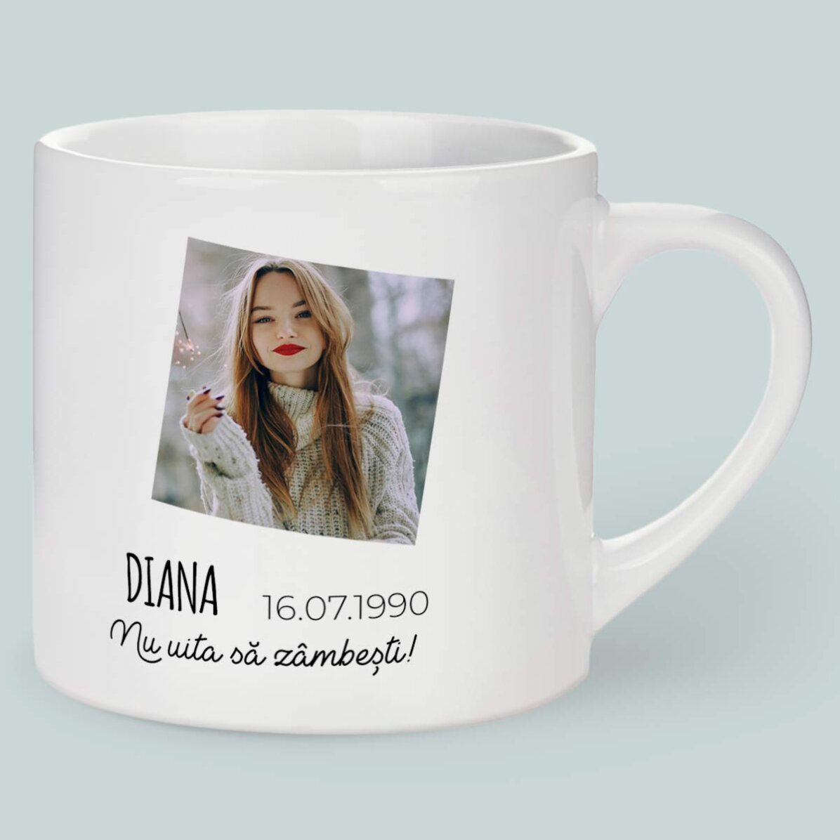 Tasse à espresso personnalisée avec photo et texte - Signe du Cancer