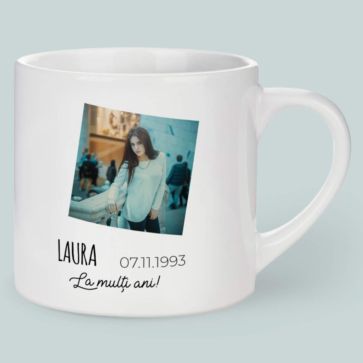 Tasse à expresso personnalisée avec photo et texte - Signe du Scorpion
