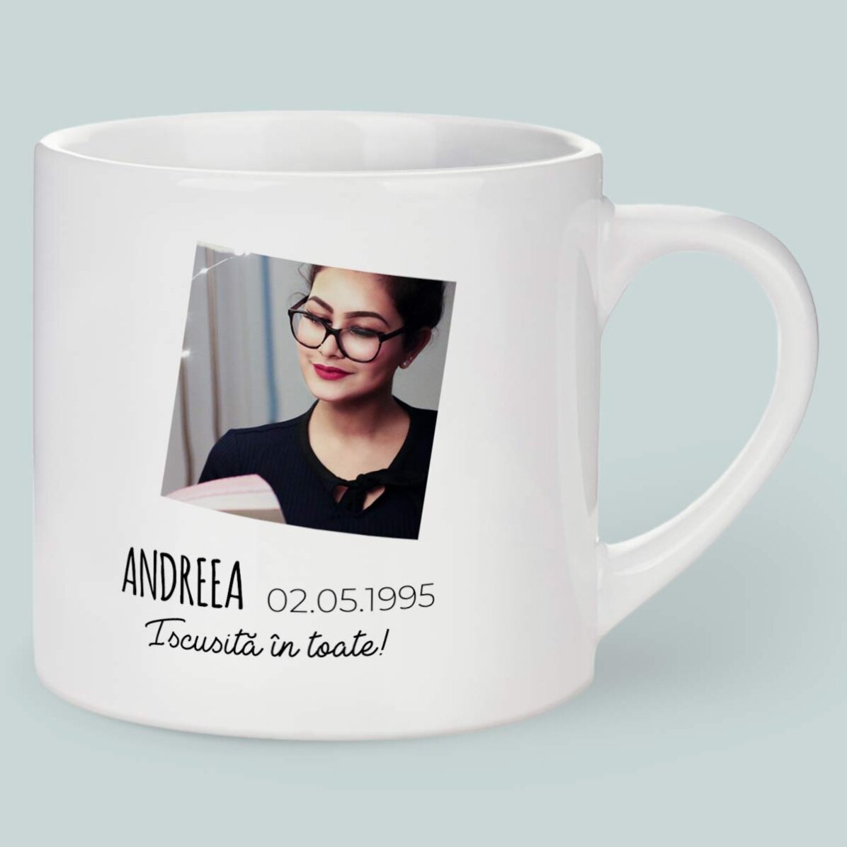 Tasse à espresso personnalisée avec photo et texte - Signe du Taureau