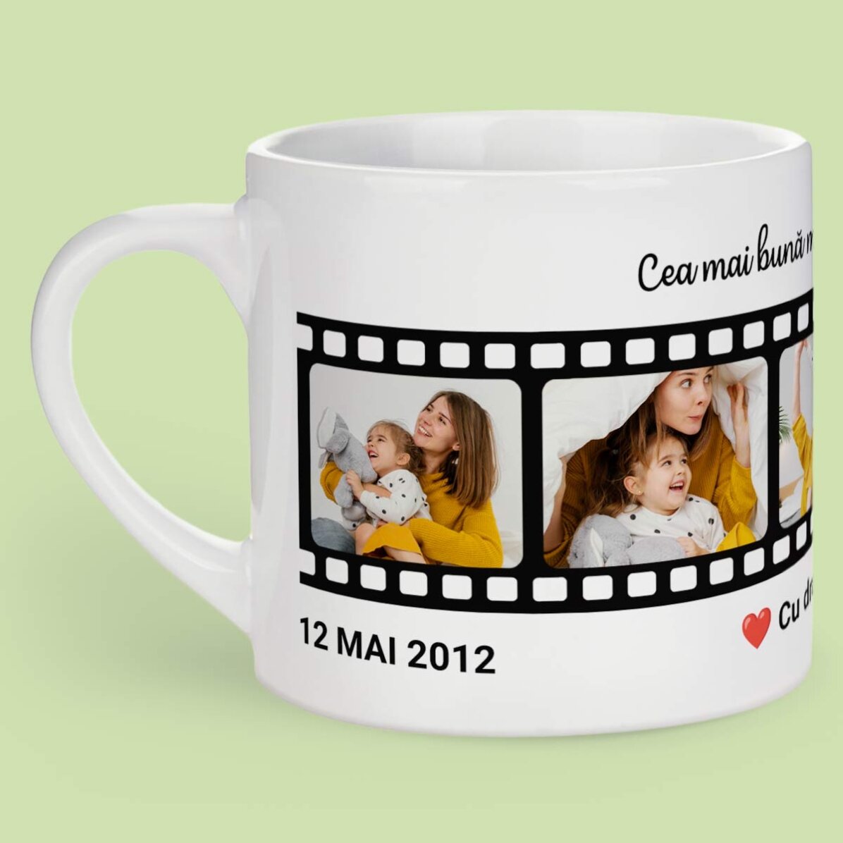 Tasse à expresso personnalisée avec un texte et 5 photos - Vos souvenirs les plus chers
