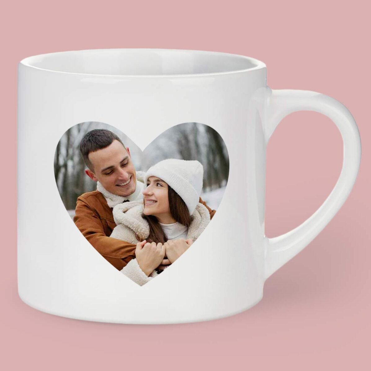Tasse à espresso personnalisée avec un texte et une photo - Promise