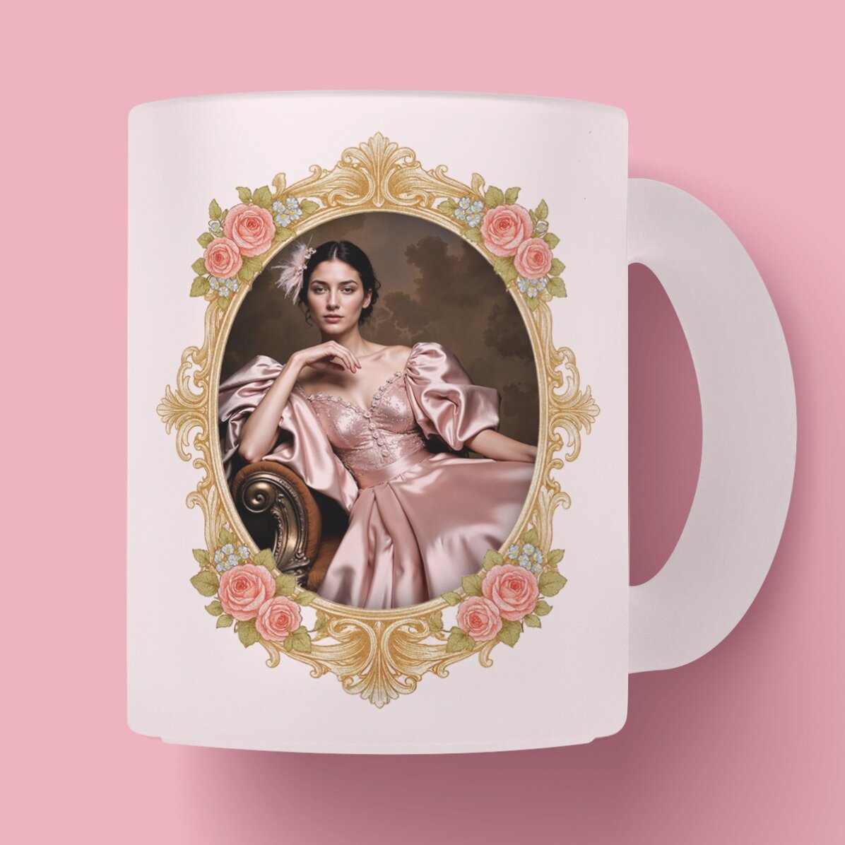 Tasse personnalisée avec photo et texte - Esthétique Bridgerton