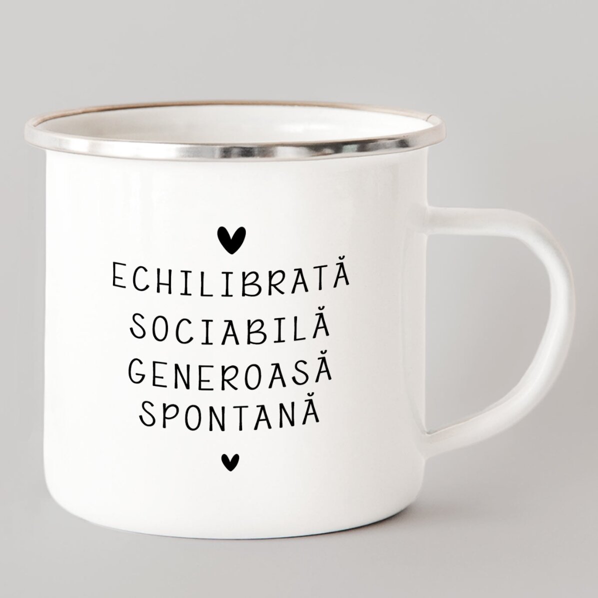 Tasse métallique émaillée personnalisée avec un message - Signe du zodiaque : Balance