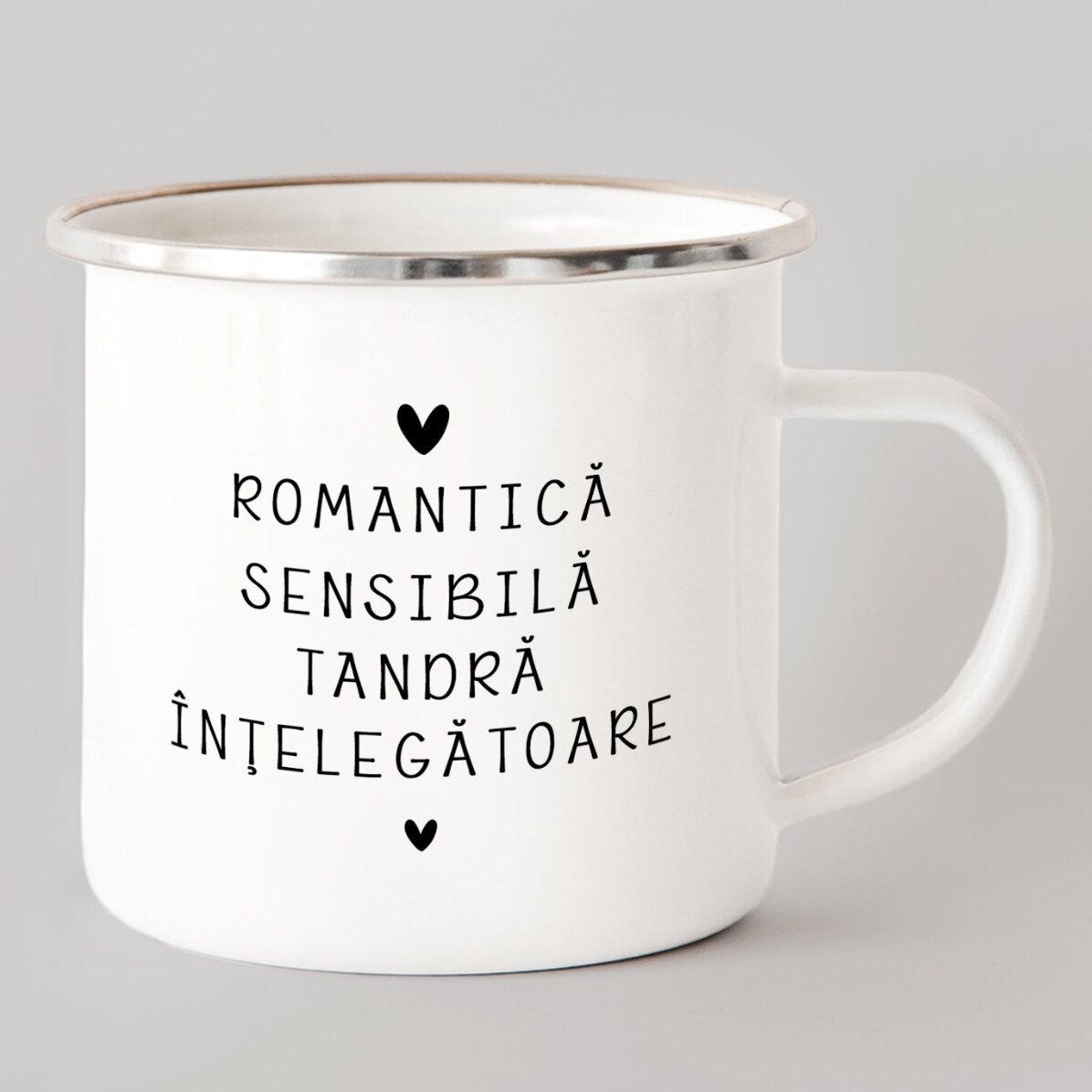 Tasse métallique émaillée personnalisée avec un message - Signe du Cancer