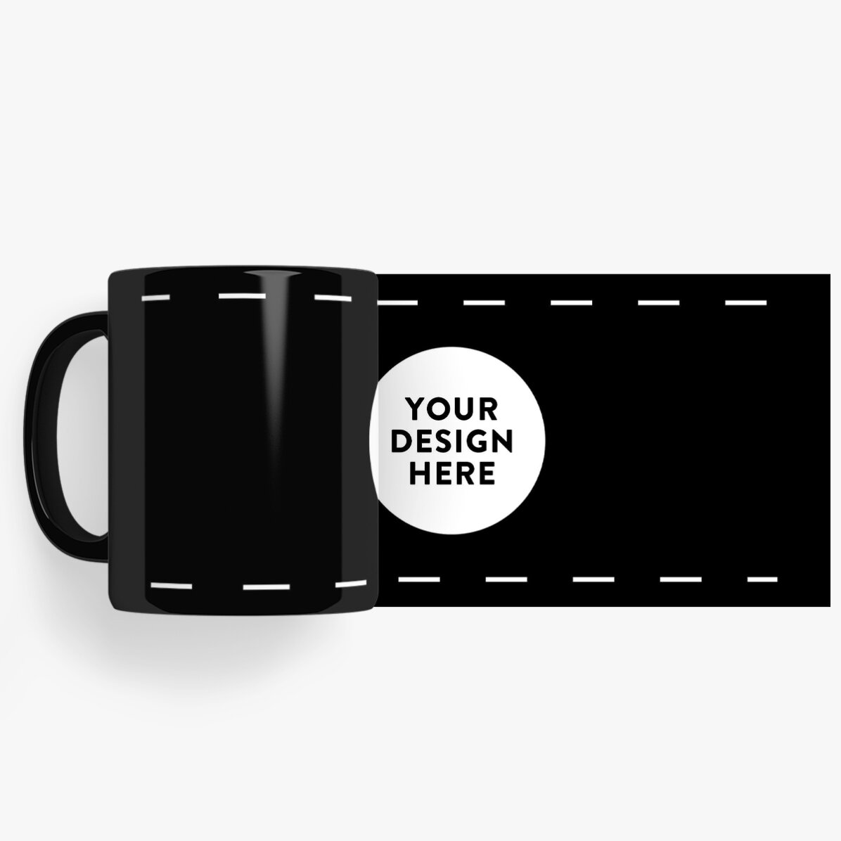 Tasse noire personnalisée avec ton motif