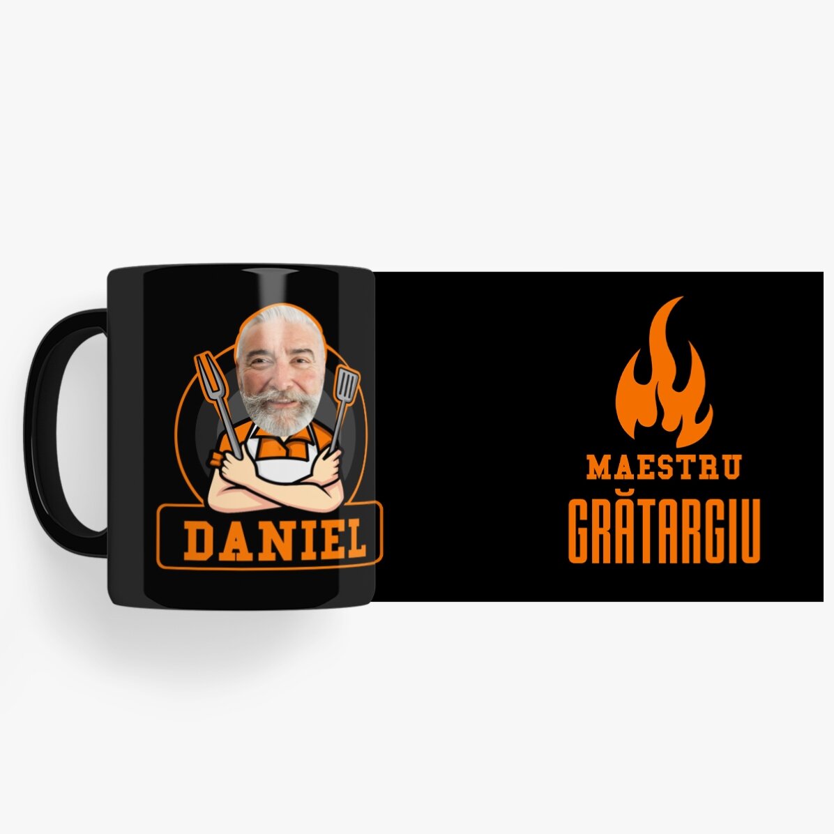 Tasse noire personnalisée avec un message pour les amateurs de barbecue