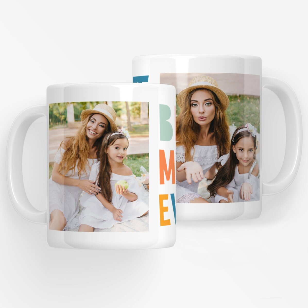 Tasse personnalisée avec 2 photos - La meilleure maman du monde !
