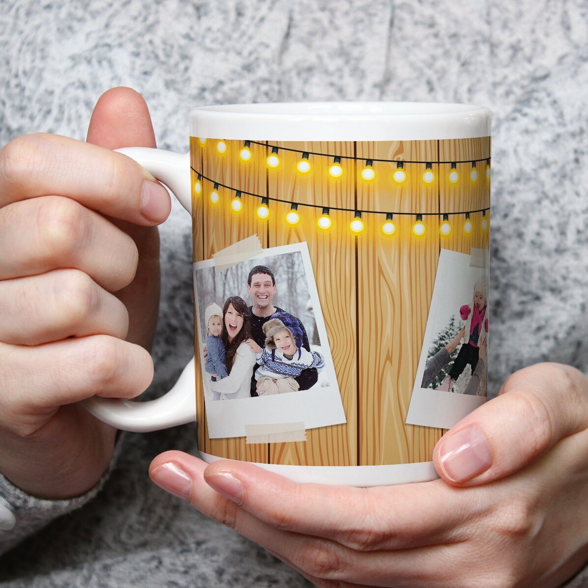 Tasse personnalisée avec 3 photos de Noël