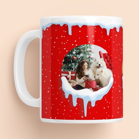 Tasse personnalisée avec 3 photos - Neige