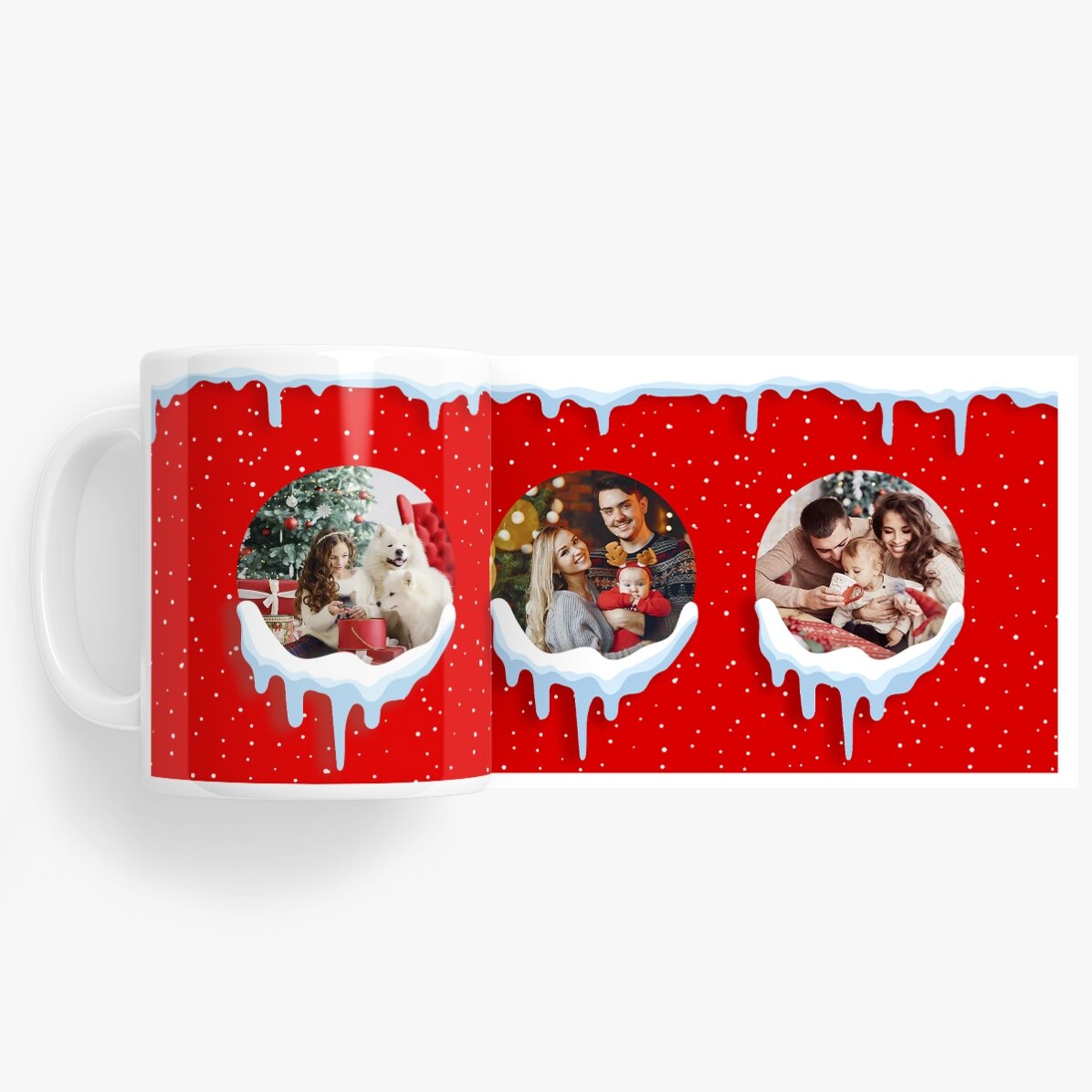 Tasse personnalisée avec 3 photos - Neige