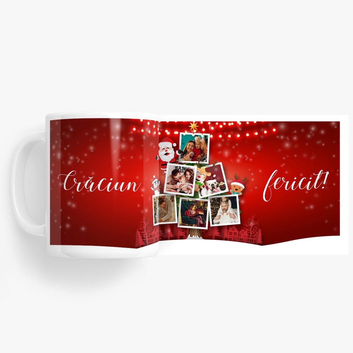 Tasse personnalisée avec 5 photos - Les amis du Père Noël