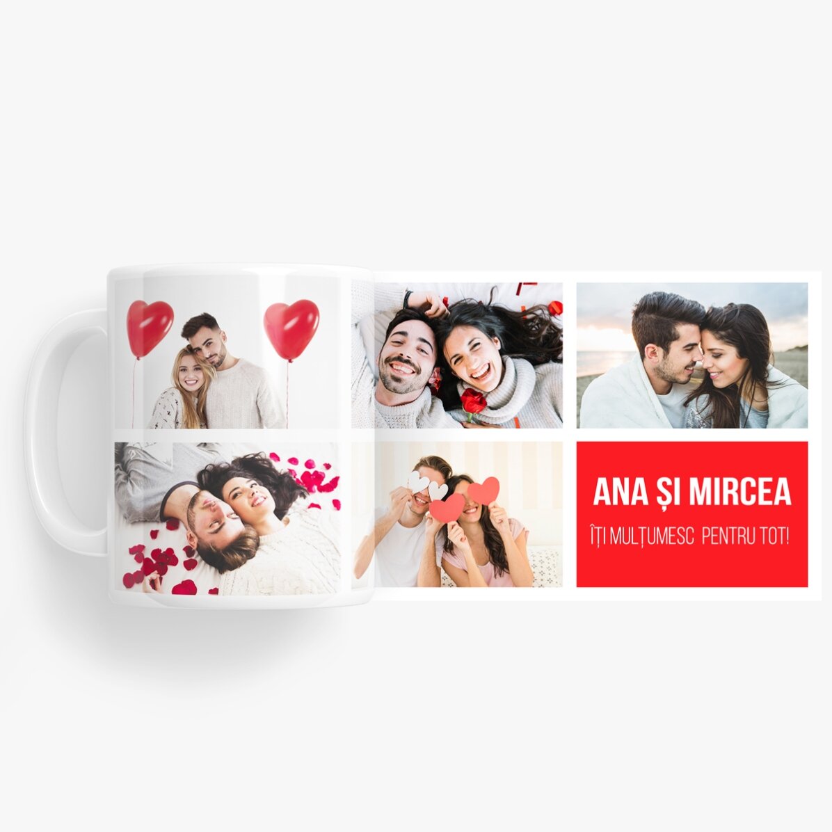 Tasse personnalisée avec 5 photos et un texte