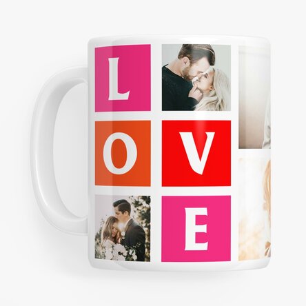 Personalised mug with 6 photos