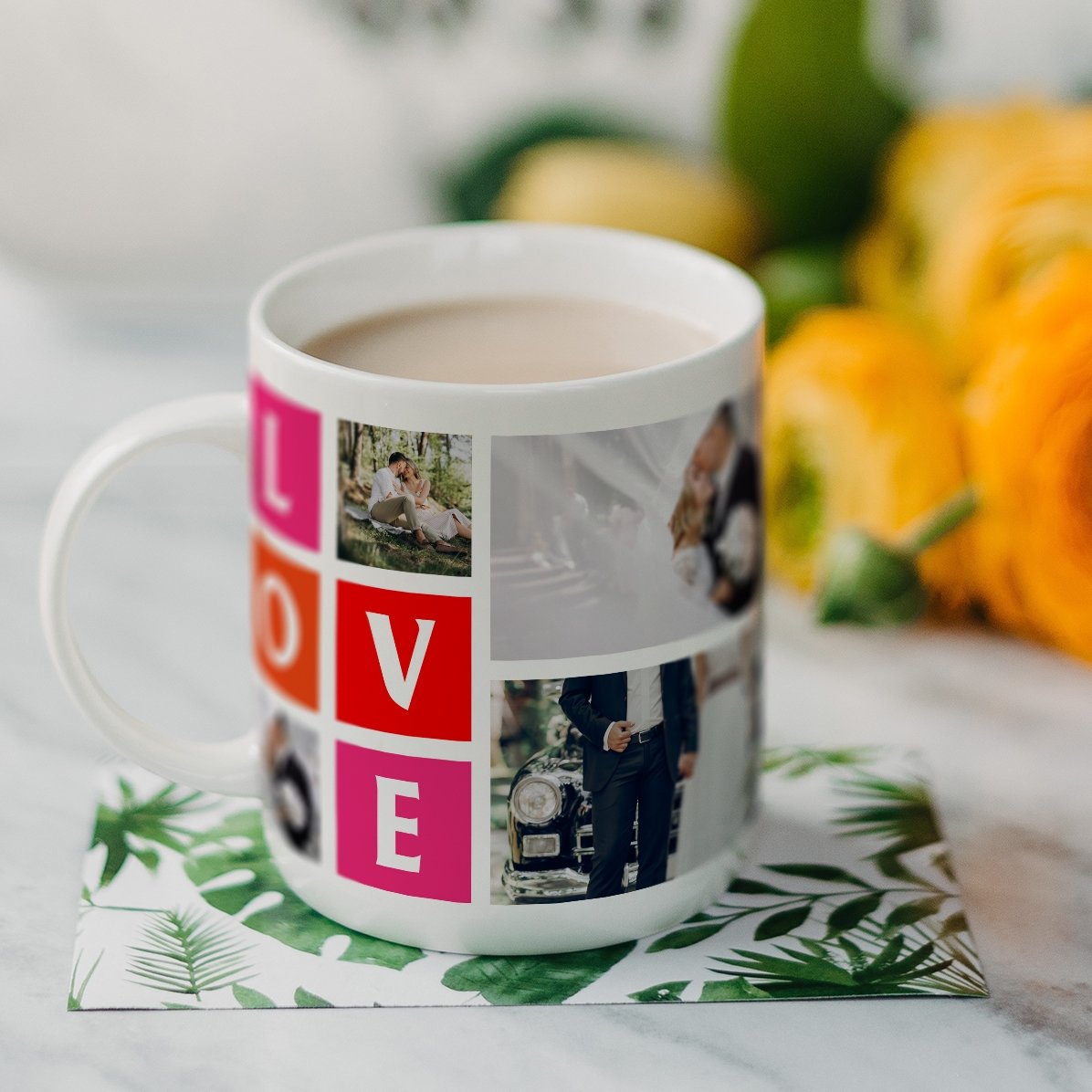 Tasse personnalisée avec 6 photos « love »