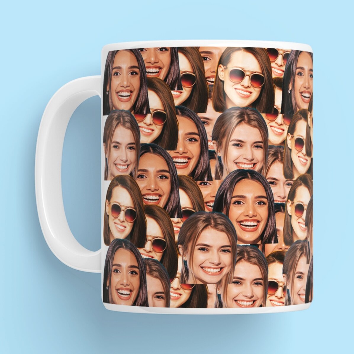 Tasse personnalisée avec un collage de 3 photos