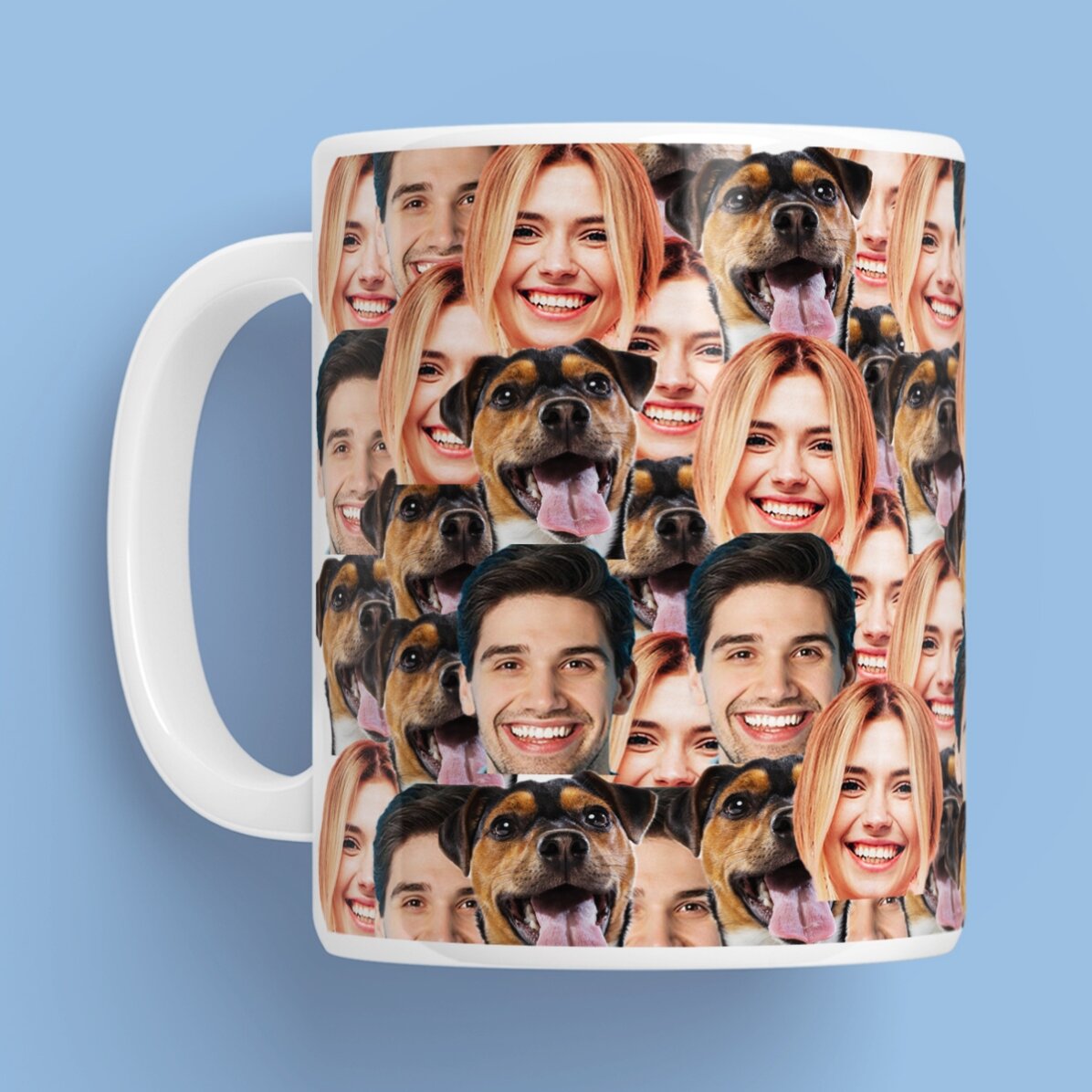 Tasse personnalisée avec un collage de 3 photos