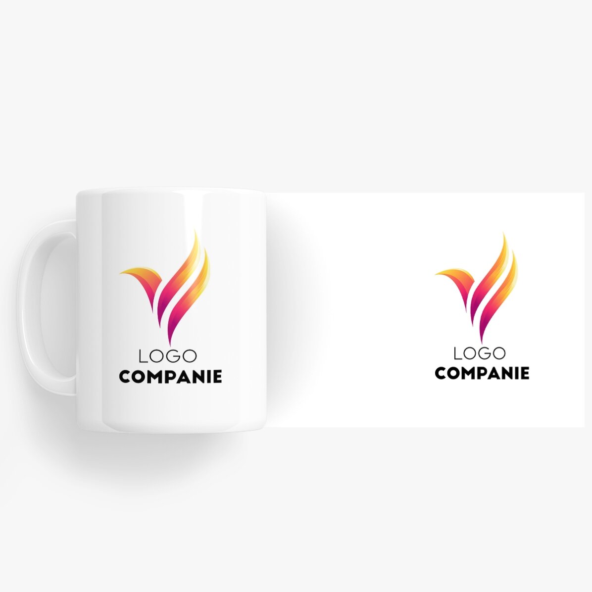 Tasse personnalisée avec un logo des deux côtés