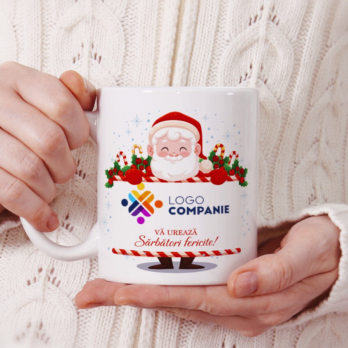 Tasse personnalisée avec logo et message - Père Noël