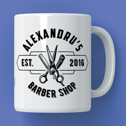 Tasse personnalisée avec message - Salon de coiffure pour hommes