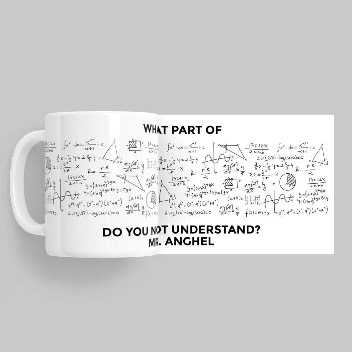 Personalised mug with message - Mathematics