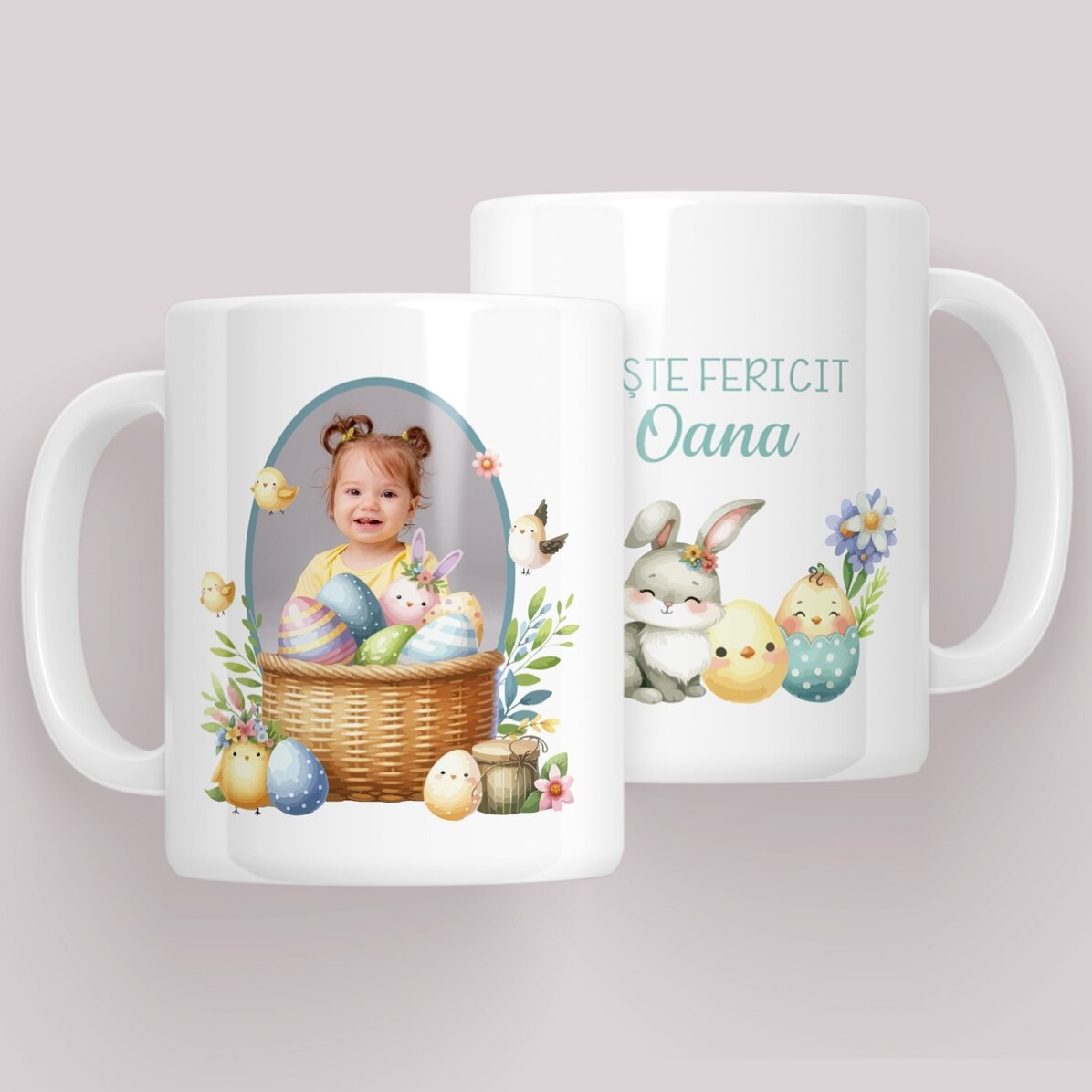 Tasse personnalisée avec message et photo - Lapin