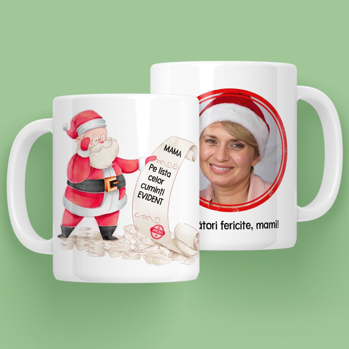 Tasse personnalisée avec message et photo - La liste du Père Noël