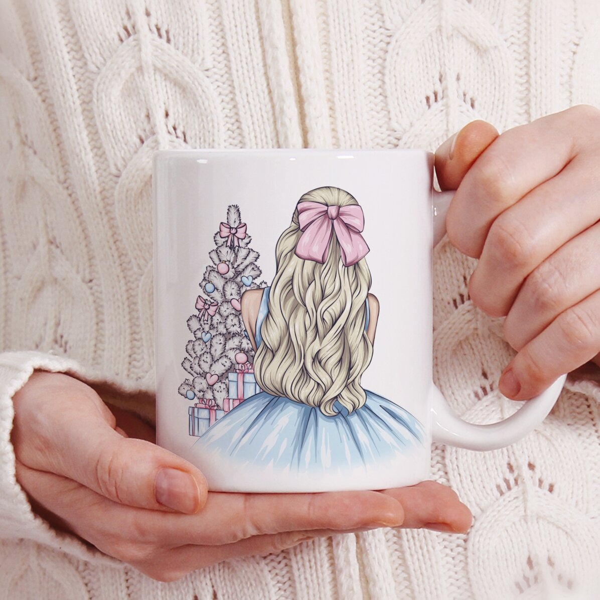 Tasse personnalisée avec prénom - Christmas Princess Blue