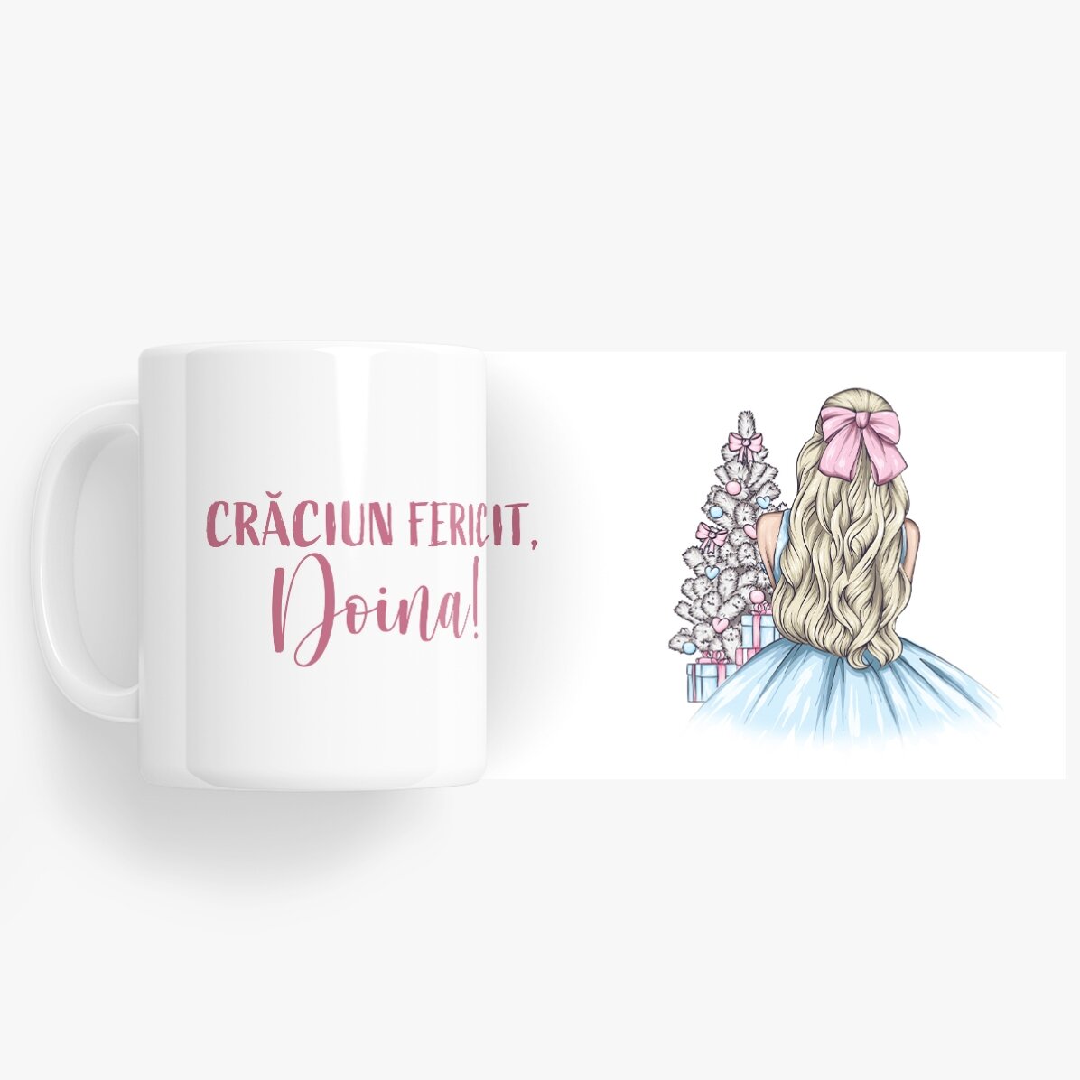 Tasse personnalisée avec prénom - Christmas Princess Blue