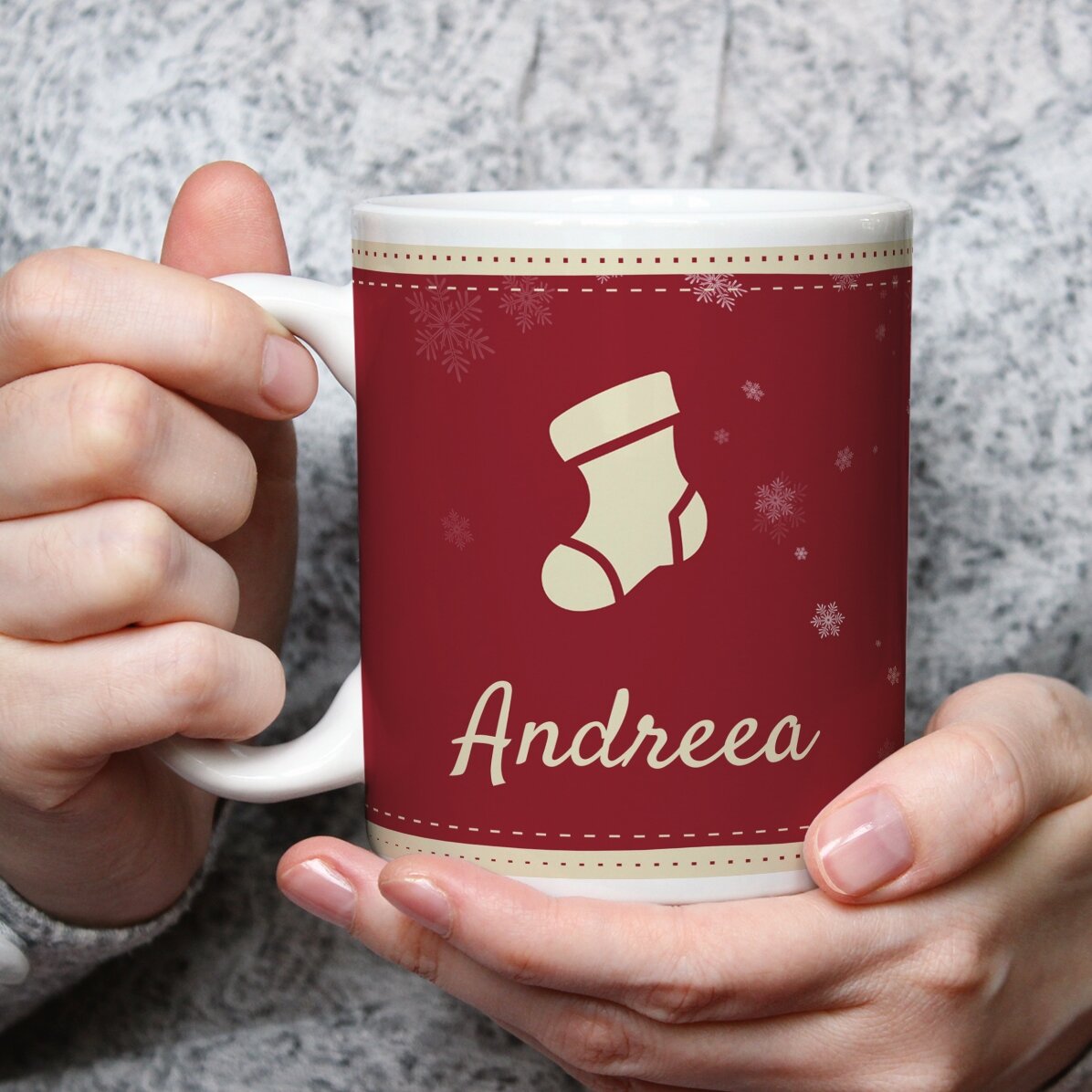 Tasse personnalisée avec un prénom pour Noël