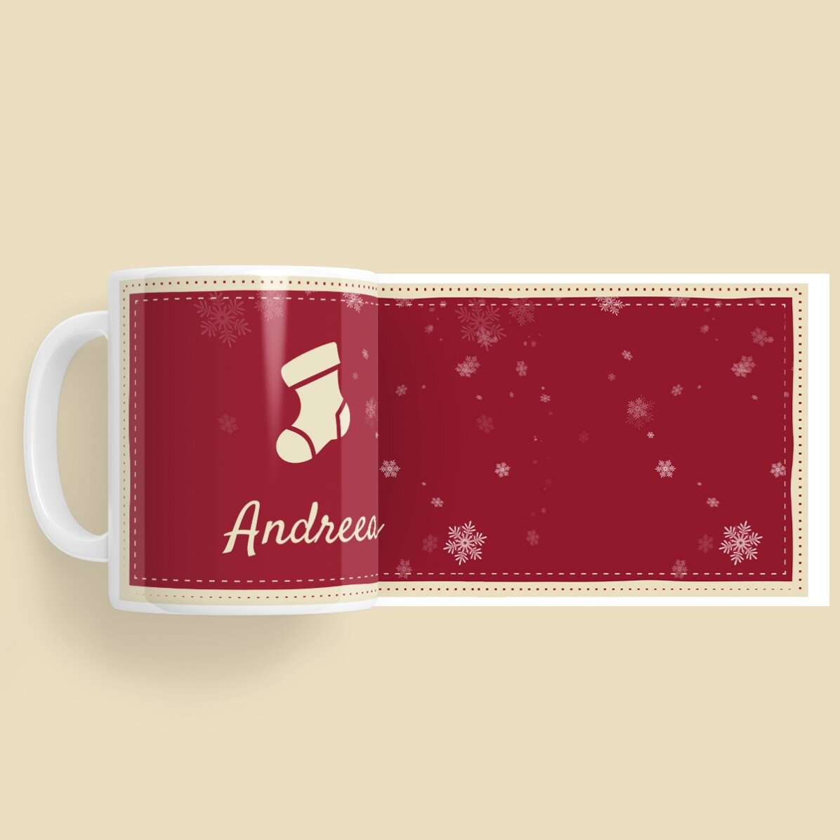 Tasse personnalisée avec un prénom pour Noël