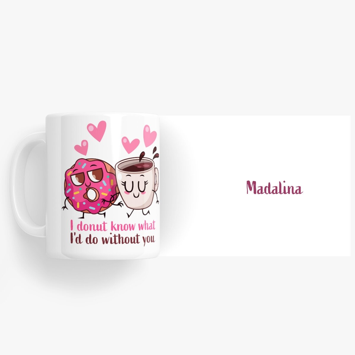 Tasse personnalisée avec un prénom - Doughnut Love
