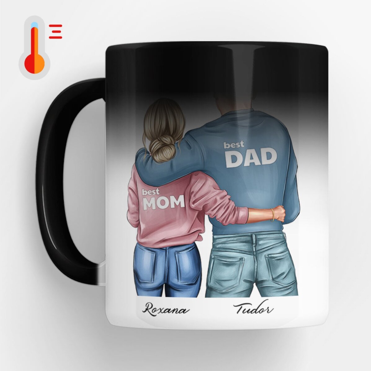 Tasse personnalisée avec prénom - Maman & Papa