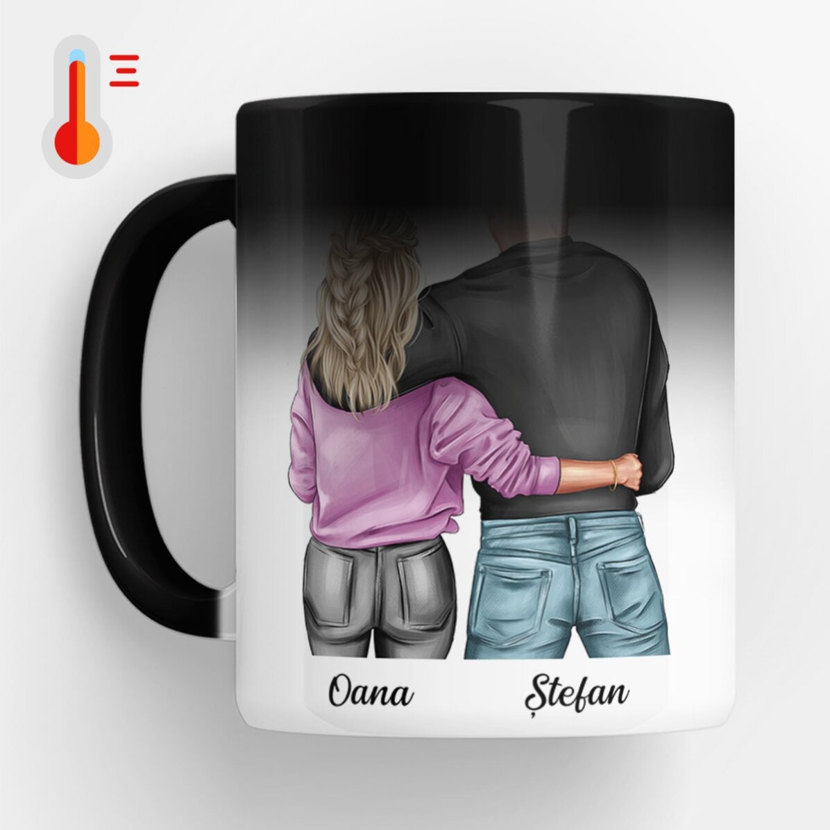 Tasse personnalisée avec un prénom et un message - Couple