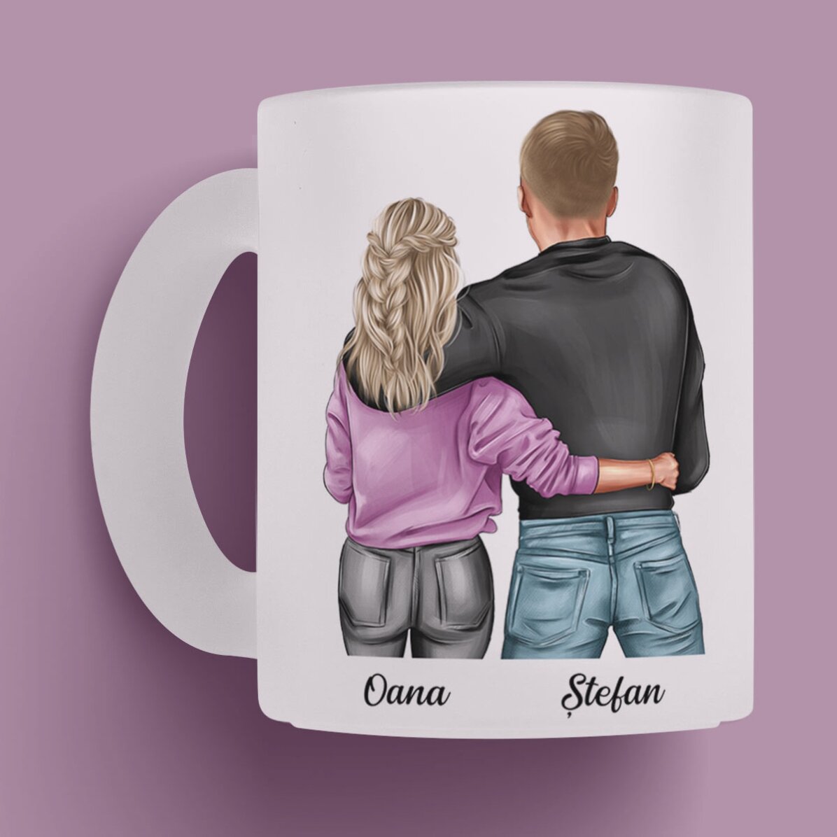 Tasse personnalisée avec un prénom et un message - Couple