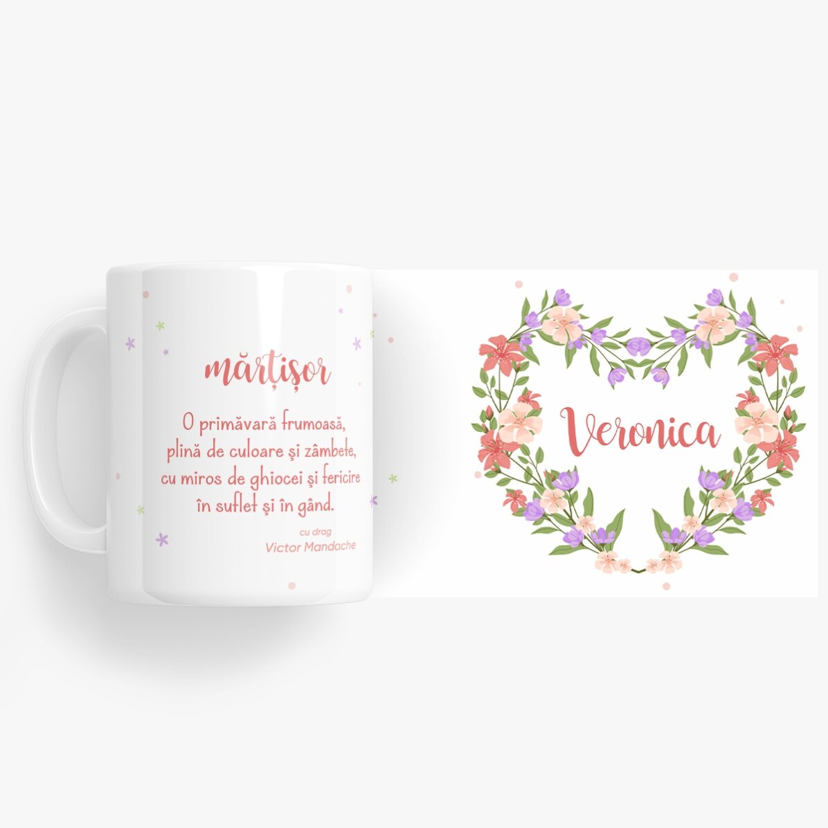 Tasse personnalisée avec un prénom et un message - Belle printemps !