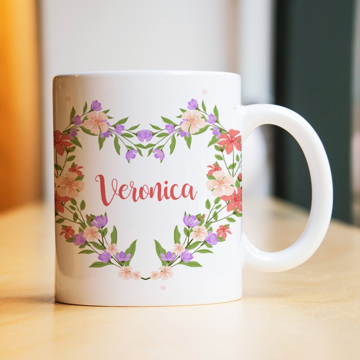 Tasse personnalisée avec un prénom et un message - Belle printemps !