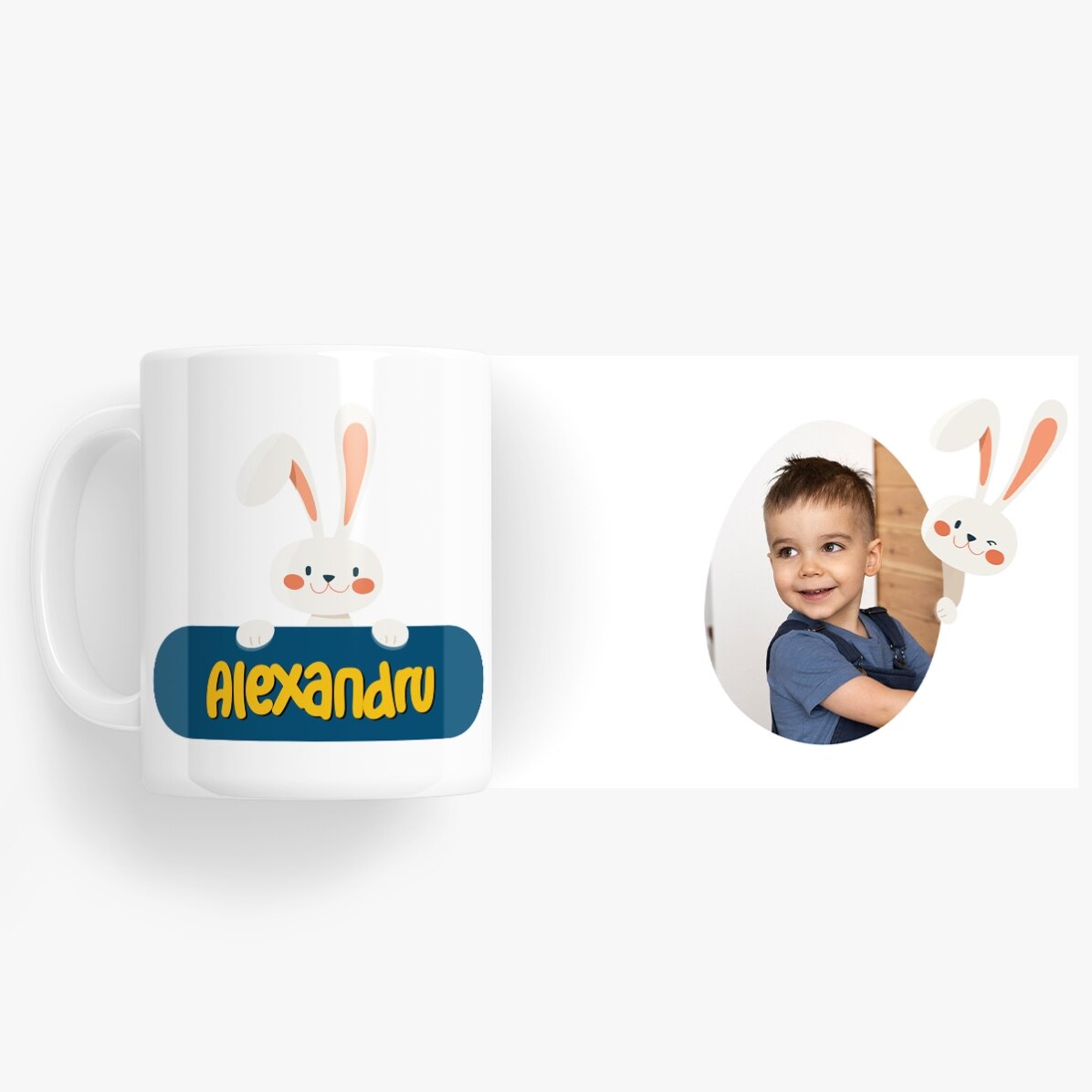 Tasse personnalisée avec nom et photo - Iepurila