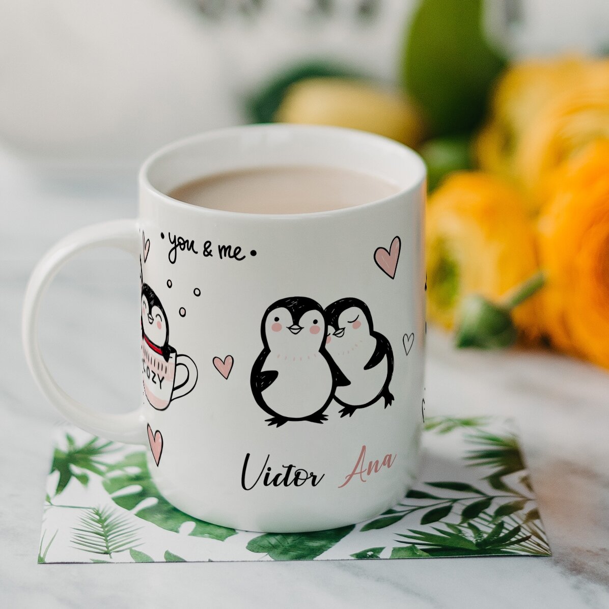 Tasse personnalisée avec un prénom - You & Me