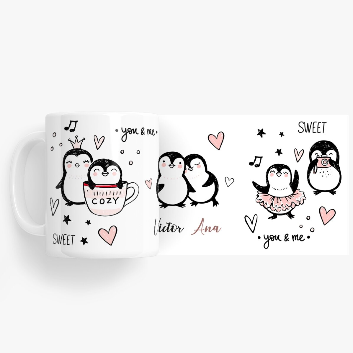 Tasse personnalisée avec un prénom - You & Me