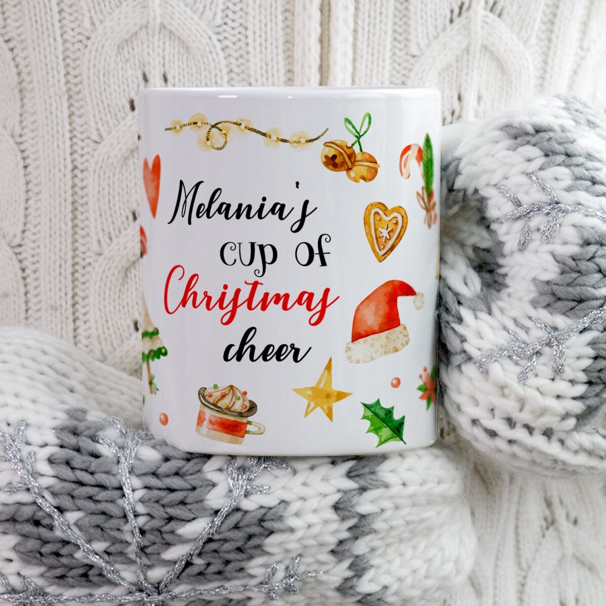 Tasse personnalisée avec votre nom - Christmas Cheer