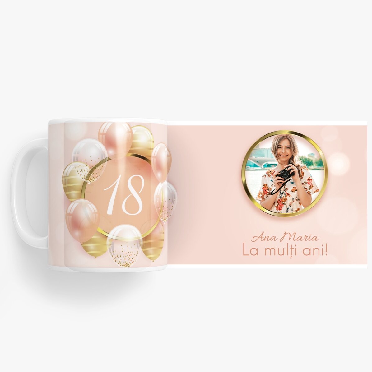 Tasse personnalisée avec une photo et un texte - Majorat